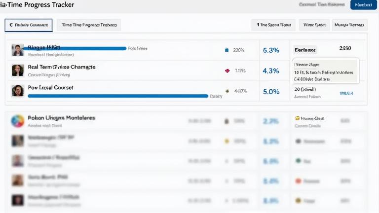 Dashboard view with real-time progress bars for employee training completion
